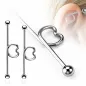 Piercing oreille Industriel Loop Coeur Boules