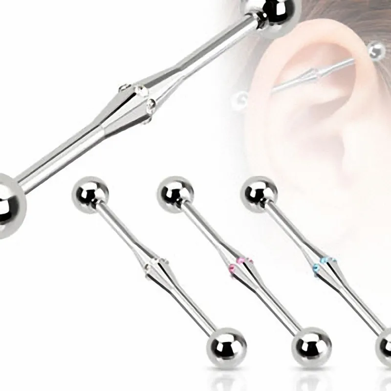 Piercing industriel oreille bombé gemmes