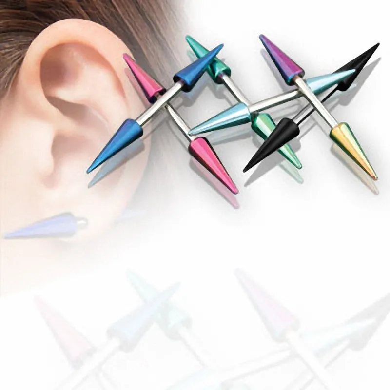 Piercing oreille longs spikes