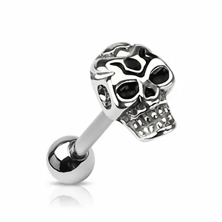 Piercing langue Acier 316L Tête de mort