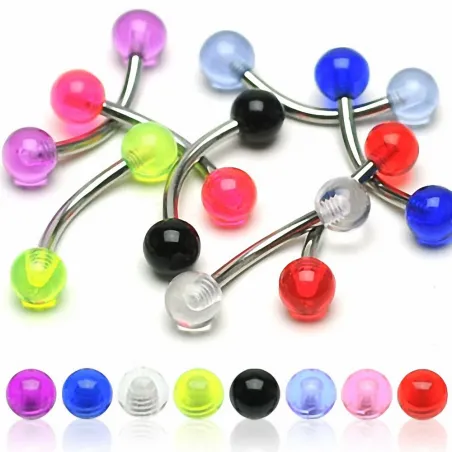 Lot de 8 piercing arcade Boules Acrylique