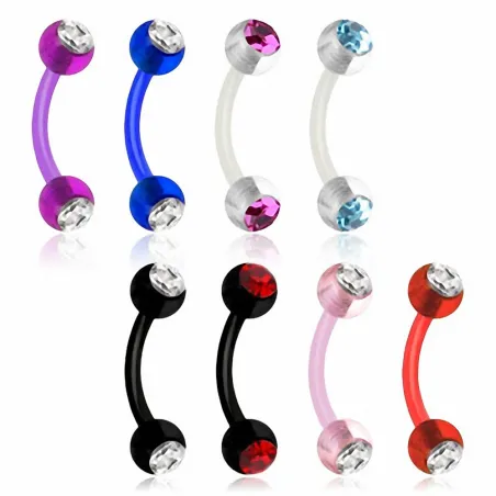 Piercing Arcade Acrylique Flexible Gemmes 