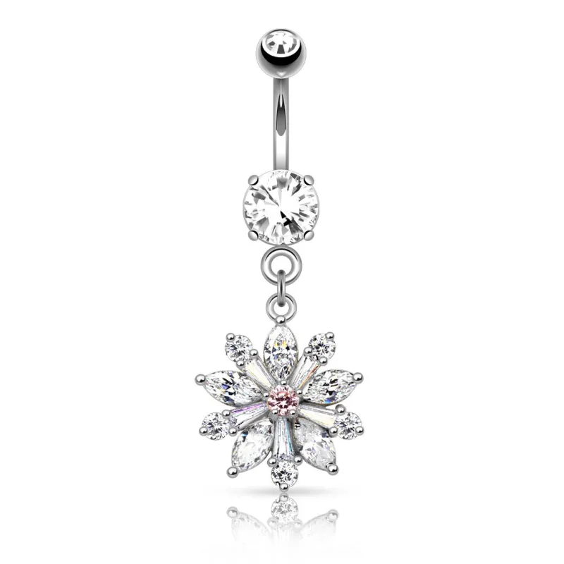 Piercing nombril pendentif fleur