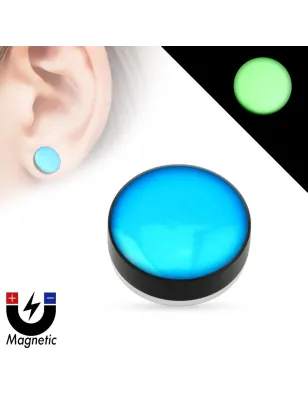 Faux piercing plug magnétique glow in the dark