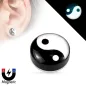 Faux Piercing oreille plug magnétique glow in the dark ying yang