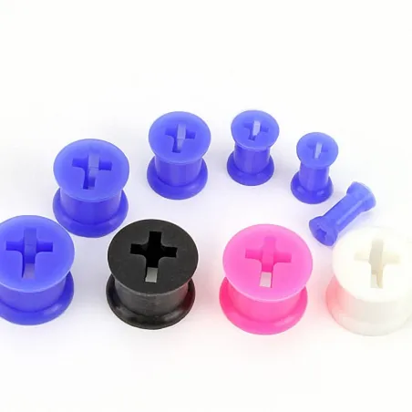 Piercing plug silicone croix