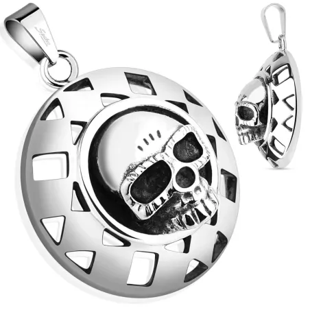 Pendentif bouclier skull