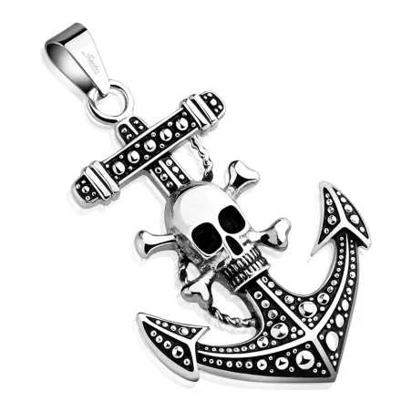 Pendentif ancre marine skull