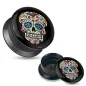 Piercing plug acrylique sugar skull bleu