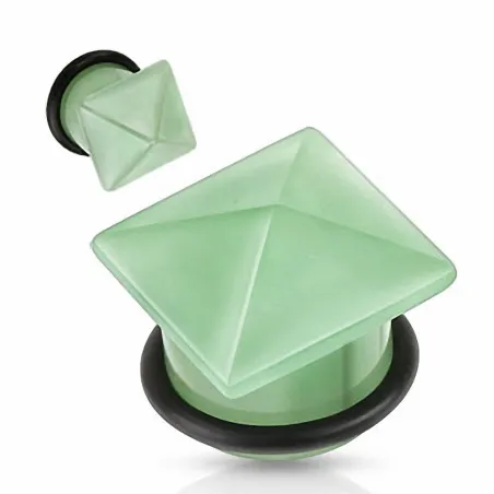 Piercing Plug Pierre semi précieuse Aventurine verte Pyramide