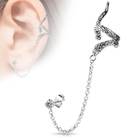 Boucle d'oreille chaine serpent