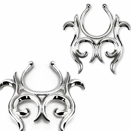 Faux piercing téton tribal