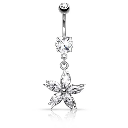 Piercing nombril pendentif fleur pétales