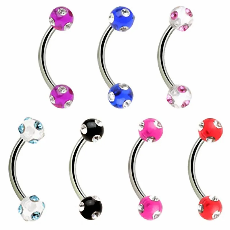 Piercing arcade boules multi strass