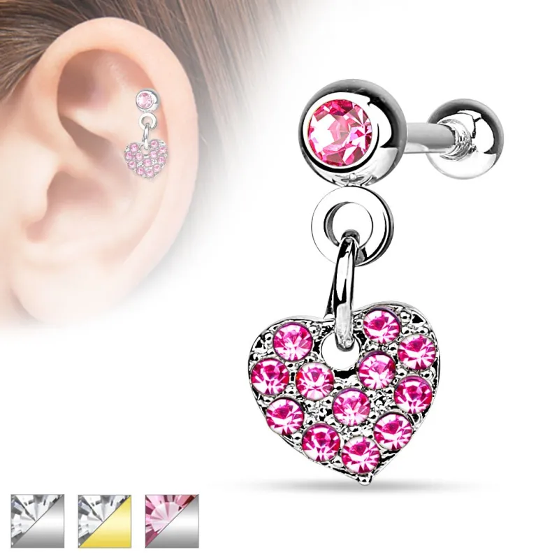 Piercing cartilage pendentif coeur