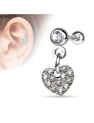 Piercing oreille cartilage pendentif coeur