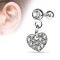 Piercing oreille cartilage pendentif coeur