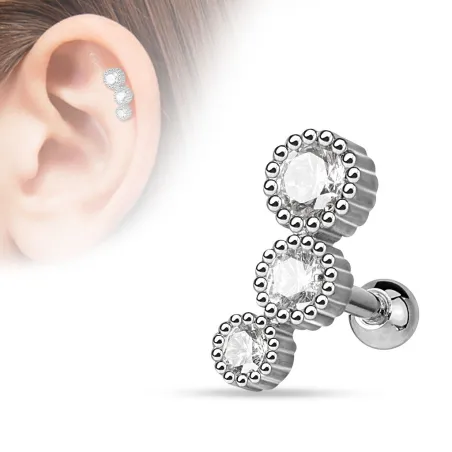 Piercing cartilage triple strass