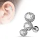 Piercing oreille cartilage triple strass