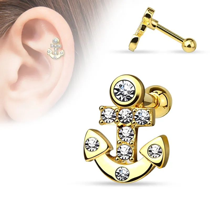 Piercing oreille cartilage ancre marine