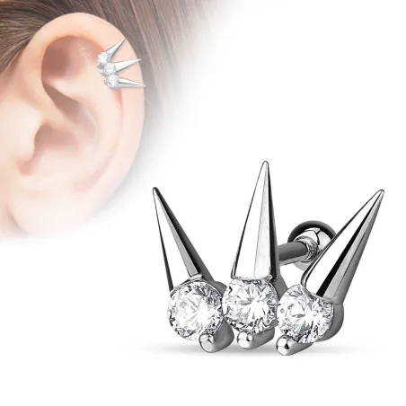 Piercing cartilage trois spikes