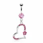 Piercing nombril coeur fleur