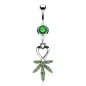 Piercing nombril Coeur Cannabis