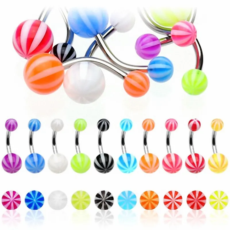 Piercing nombril Acier Boules Candy