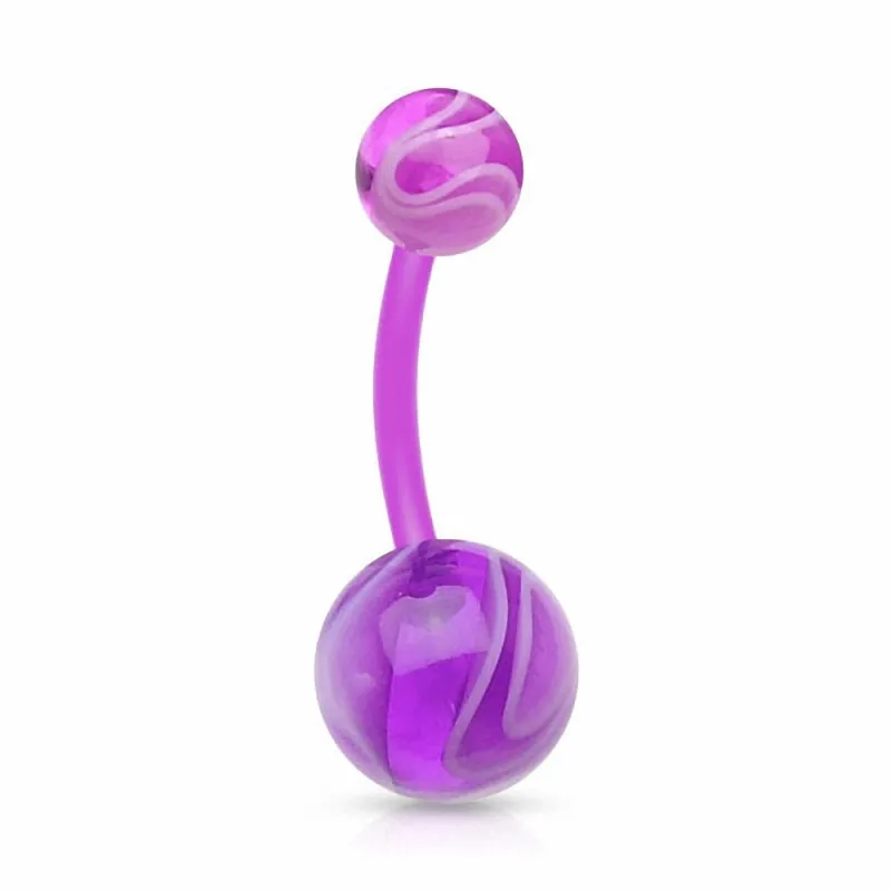 Piercing nombril Bioflex Boules Marbrées