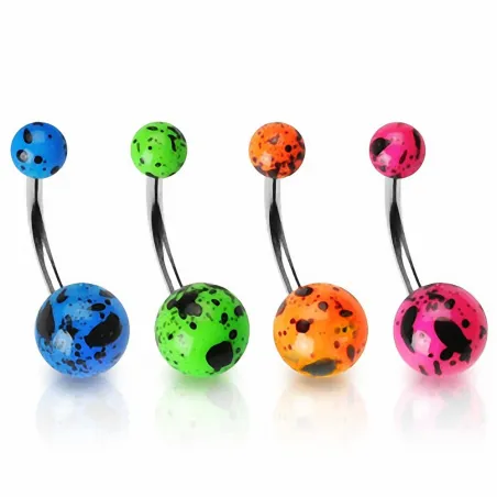 Piercing nombril Boules Fluo