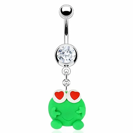 Piercing nombril Pendentif Grenouille en argile