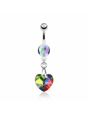 Piercing nombril Crystal Prisme Coeur