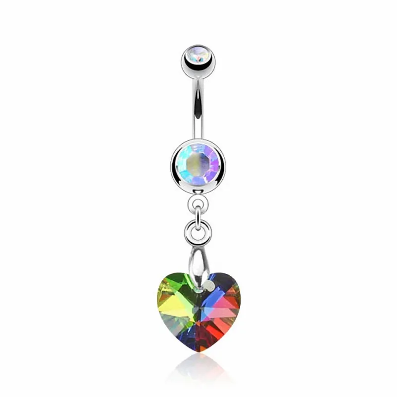 Piercing nombril Crystal Prisme Coeur