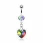 Piercing nombril Crystal Prisme Coeur