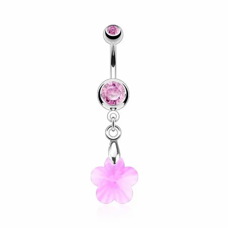 Piercing nombril Crystal Prisme Fleur