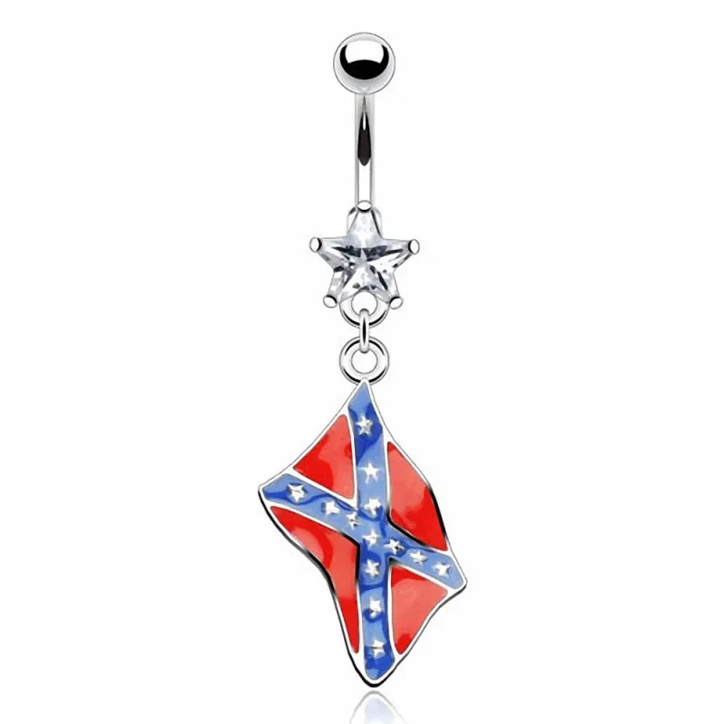 Piercing nombril pendentif Drapeau Rebelle