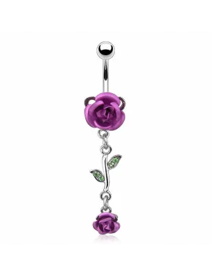 Piercing Nombril Rose Métalliques Acier Chirurgical