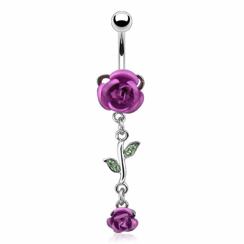 Piercing Nombril Rose Métalliques Acier Chirurgical