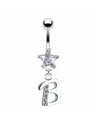 Piercing nombril Gemme Etoile Clair Alphabet