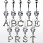 Piercing nombril Gemme Clair Alphabet