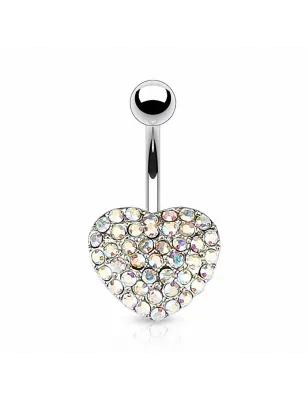 Piercing nombril Coeur Multi Crystal