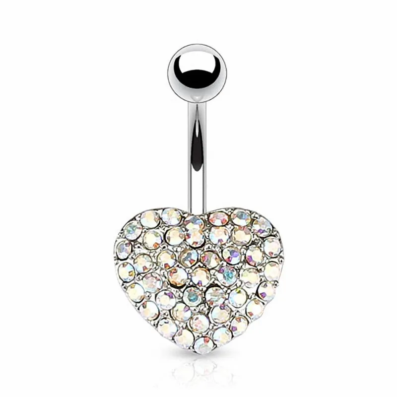 Piercing nombril Coeur Multi Crystal