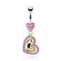 Piercing nombril Pendentif Double Coeur