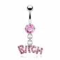 Piercing nombril Acier Chirurgical Pendentif Bitch