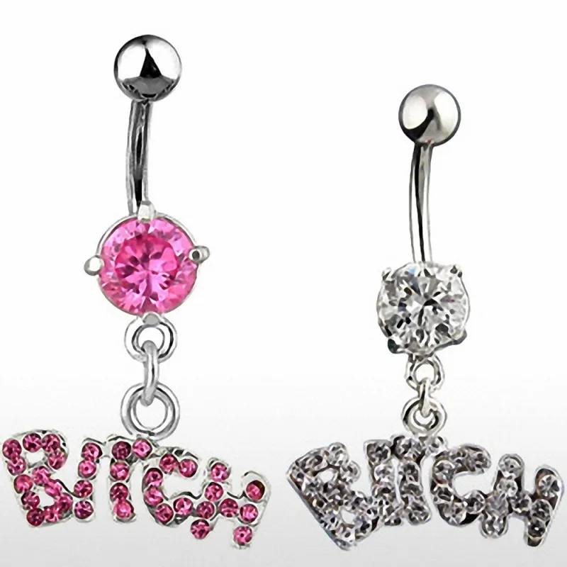 Piercing nombril Acier Chirurgical Pendentif Bitch