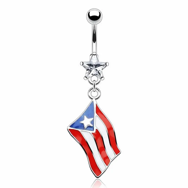 Piercing nombril Drapeau Puerto Rico