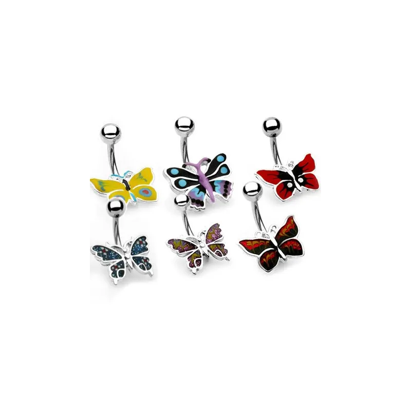 Piercing nombril Papillon bleu