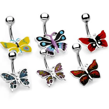 Piercing nombril Papillon bleu