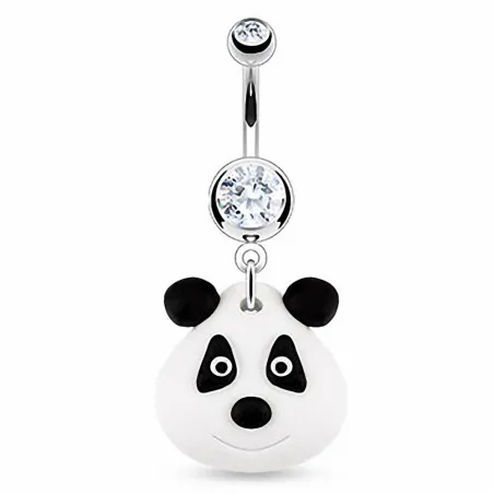 Piercing nombril Pendentif Panda Argile Durcie