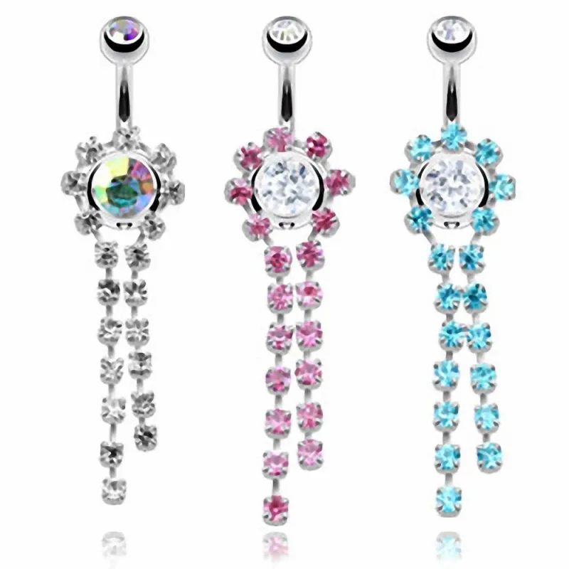 Piercing nombril Strass Chaine de Gemme